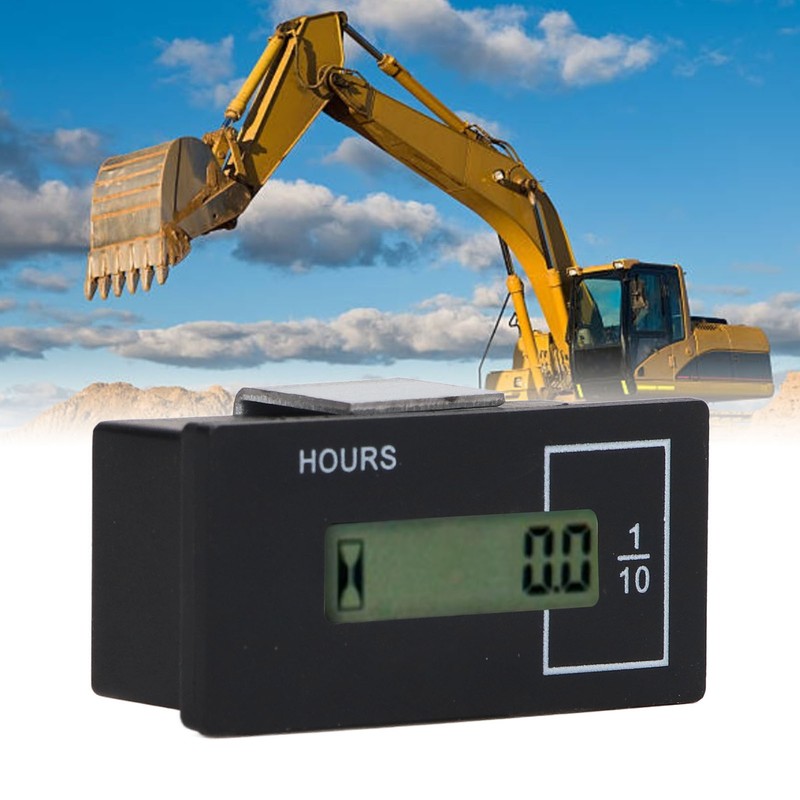 Excavator Timer Hour Meter Remote Control LCD Digital Display 12V‑36V