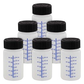 TCP Global 2-Ounce Paint Touch-Up Bottles with Safety Lids (6 Pack), Mixing Ball, and Applicator Brush - 60ml Fluid Capacity for Auto, Car, and Craft Projects