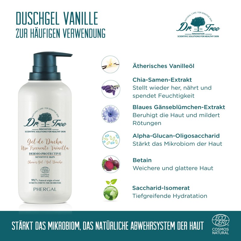 Dr. Tree DermoProtective Shower Gel for Frequent Use, Suitable for