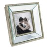 Laura Ashley 4x4 Silver Beveled Mirror Picture Frame, Classic Mirrored