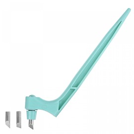 uxcell Craft Cutting Tools, 360 Degree Rotating Blades Stainless Steel Cutter with 15 30 45 Degree Blade for DIY Crafts Stencils Scrapbooks, Light Blue