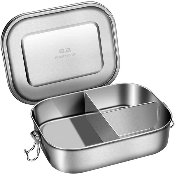 G.a HOMEFAVOR 1400ml Lunchbox Brotdose aus 18/8 Edelstahl Bento Box