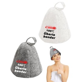 TPZORJX Pack of 2 Felt Sauna Hat, Ideal Sauna Hat for Men and Women, Good Quality Sauna Hat, Pair of Sauna Accessories, Sauna Hat Felt, Sauna Hat for Sauna Lovers a Wellness Experience - White/Grey