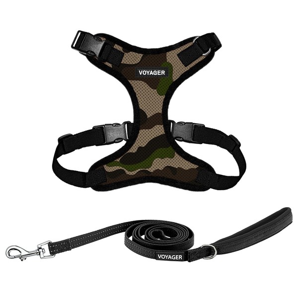 Voyager Step-in Lock Dog Harness w Reflective Dog Leash Combo