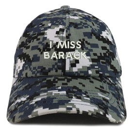 Trendy Apparel Shop I Miss Barack Embroidered Brushed Cotton Dad Hat Cap - Navy Digital Camo