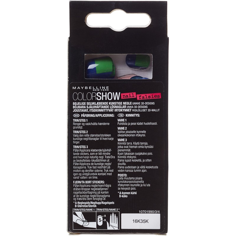 Maybelline Jade Color Show Nail Falsies 08 Side Squared Pack