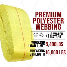 Boxer 2 Pack 4” x 30’ Ratchet Tie Down with Twin J Hooks - Heavy Duty Double-Locking - Breaking Strength 16,200 Pounds, Working Load Limit 5,400 Pounds for Flatbeds, Trailers, Trucks