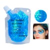 Body Glitter Gel, Easy to Apply&Remove 50ml（Light Blue）