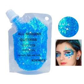 Body Glitter Gel, Easy to Apply&Remove 50ml（Light Blue）