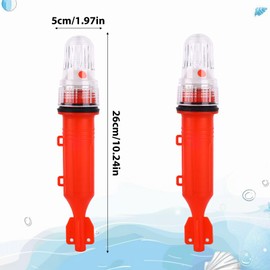 BTFO 2pcs Boat Flares, Waterproof Boat Safety Flares Coast Guard Approved Smart Marine Signal Light Marine Emergency Signal for Fishing Nets Buoys (Red)