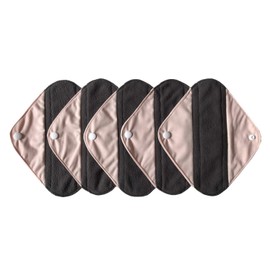 5 piezas de tela de bambú para mamá/almohadillas menstruales/almohadillas sanitarias reutilizables (rosa claro, pantyliner (20,3 cm)