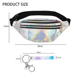 Symphony Silver 1 Piece Symphony Pendant Waist Bag 1 Piece Laser Belt Pouch Waist Bag for Outdoor Sports Unisex Waterproof Travel Shopping Silver, silver, tchuancaiyaobao
