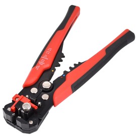 HuLuHouse Pinza Pelacables AutomáTica, 8 Pulgadas 1547 USO Rudo Herramienta de Pelado de Cables para Pelar Cables, Cortar, Crimpar (Rojo)