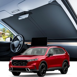 REEVAA 2025 Upgraded Car Windshield Sun Shade [99% Sun Protection for Ultimate Interior Protection] Keep Cool, Foldable Sun Shield Front Window Accessories with Storage Bag | Medium (64" x 32")