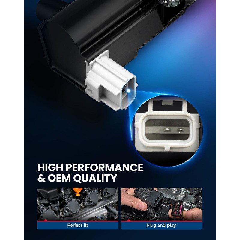 KAX 3Pcs Ignition Coils and 6Pcs Iridium Spark Plugs w/Magnetic