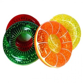 Summer New Kiwi Tube Inflatable Fruit Swimming Ring Float for Adults - Free Size (120cm Outer Diameter) 36cm Red Watermelon Swimming Ring 10ea