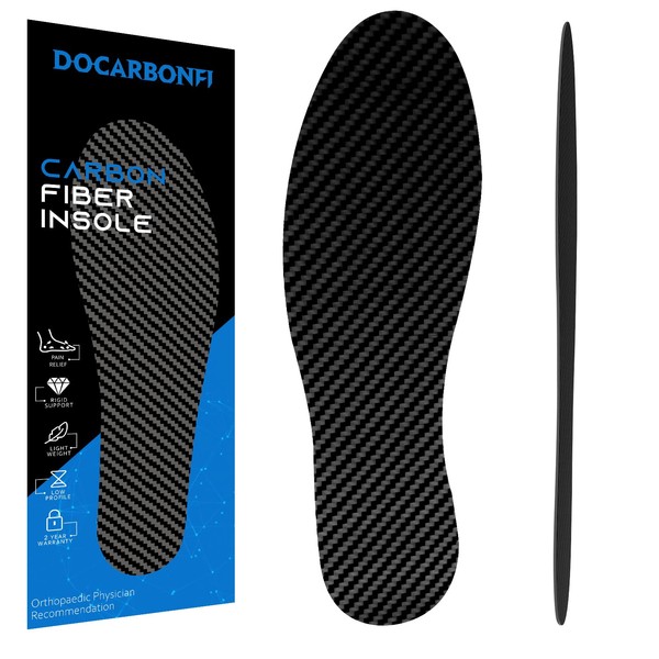 Carbon Fiber Insole 1 Piece, Rigid Carbon Fiber Shoe Insert for Arthritis,Turf Toe, Hallux Limitus, Rigidus, Foot Fractures, Mortons Neuroma Graphite Insole, Alternative to Post Op Shoe, New 266mm