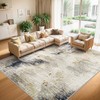 7x9 Washable Area Rugs - Modern Abstract Rugs for Living
