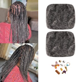 Orientdreads Kinky Curly Crochet Human Hair Afro Kinky Curly Hair Bulk For Dreadlock Extensions, Repair Locs,Twist Braiding, crochet hair for black women 30g Pack(2packs 8inch, Salt and pepper)…