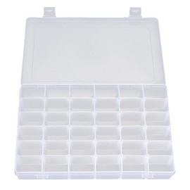 36 Grids Plastic Adjustable Earrings Jewelry Bead Box Holder Organizer Storage Container Case,Clear