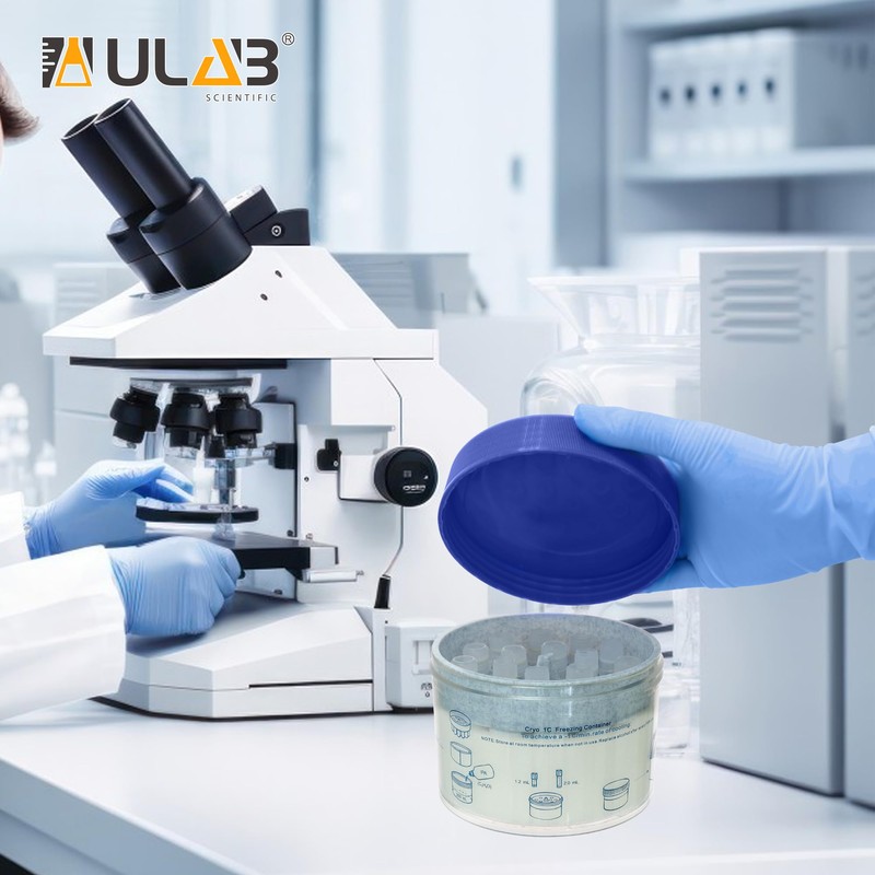 ULAB Scientific Cryo-Safe -1ââ€žÆ’(-33.8ââ€žâ€°) Freezing Container Polycarbonate Jar with High-Density