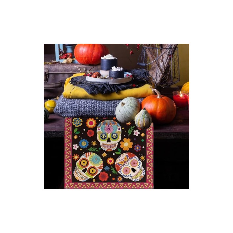 33x230cm Camino de Mesa Decoración Halloween, Camino de Mesa Rústico