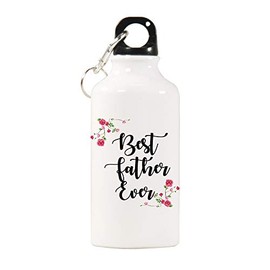 Elvoes Sports Water Bottles Best Father Water Bottle BPA Free Stainless Steel Bottle with Cap Wild Mouth Father Gifts Great for Sport Home Travel Outdoors (400ml/17oz)
