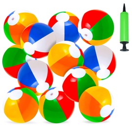 BKYDF Pack de 12 Pelotas de Playa Arcoiris, Juguetes Hinchables de 12" para Piscinas, Juegos Acuáticos de Verano, Regalos Divertidos y Artículos para Fiestas de Cumpleaños Infantiles