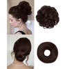 HSLHDI 2PCS Messy Bun Hair Piece-Large Wavy Curly & Donut