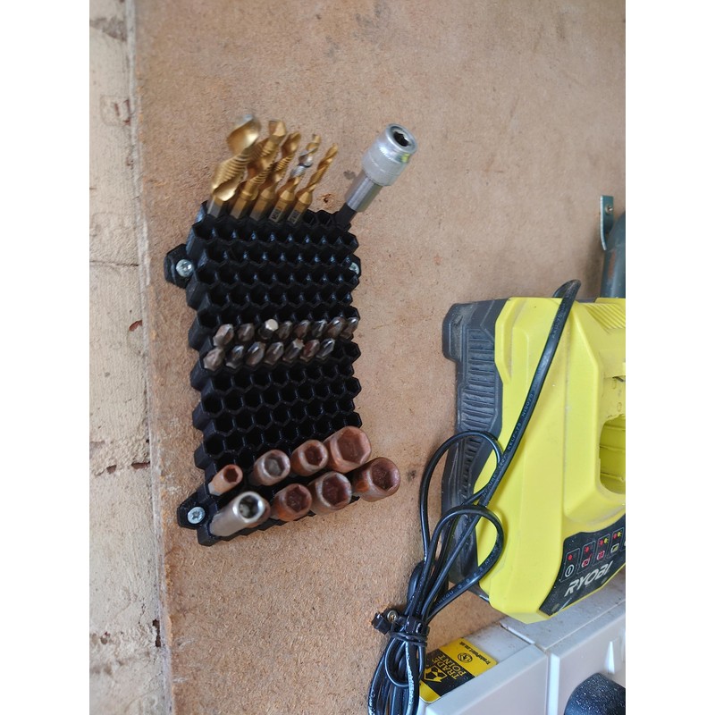 Hex Bit Wall Holder Storage 1/4" 136 Spaces