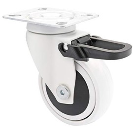 WAGNER design - 3C - swivel castor/furniture castor - white, soft tread, diameter Ø 75 mm, total brake, ball bearing, load capacity 75 kg - 01237601