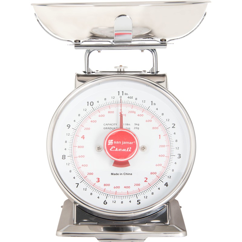 San Jamar Escali Stainless Steel Mechanical Dial Scale with Bowl,