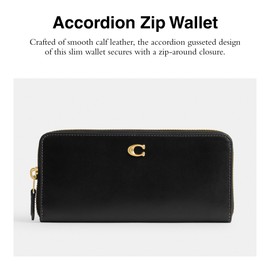 Coach Slim Accordion Zip, Black
