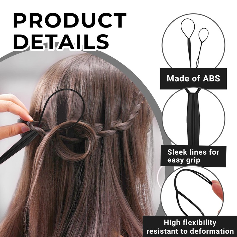 Wosyoodo Topsy Tail Hair Tool, Looping with Rat Comb, Tail