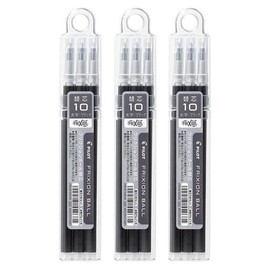 Pilot LFBKRF30M3B FriXion Ball Refill, 1.0mm, Black, 3 Pack Set