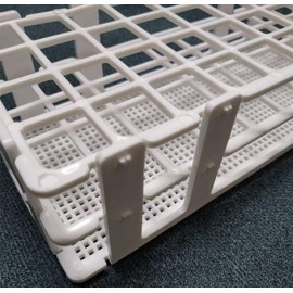 Pocomoco 3 Packs Plastic Test Tube Rack, 40 Holes Lab Test Tube Rack Holder for 20mm Test Tubes, White, Detachable (40 Holes)