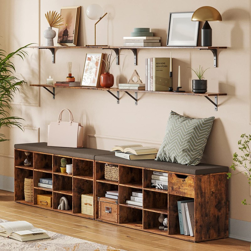 DINZI LVJ Long Wall Shelves, 55.1Inch Wall Mounted Shelves Set