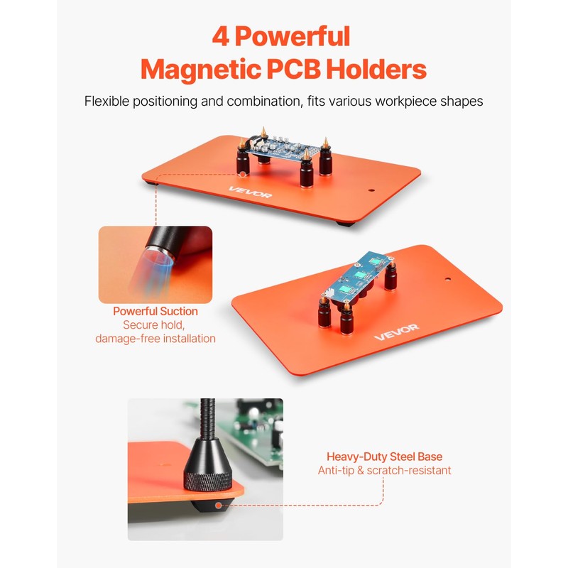 VEVOR Magnetic Helping Hands Soldering Station, 4 Arms Third Hand