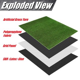 ColourTree Custom Size 4' x 12' (48 Square FT) TGC 1.98 inch Grass Height 4 Tones Artificial Turf Faux Grass Mat Lawn Rug & Premium Commercial Grade Realistic Synthetic - for Outdoor Indoor