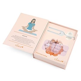 Ckakra Mystery Box Biofield Therapy Mindfulness Tuning Fork, Rose Quartz Crystals Kit,Meditation Accessories,Pink Blind Box Challenge, Random Finish Color&Shape