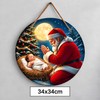  Christmas Santa Claus and Baby Jesus 2D Wooden Hanging