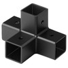MOUNTAIN_ARK 4 Pack 1" Black Square Tube Connector, 4 Way