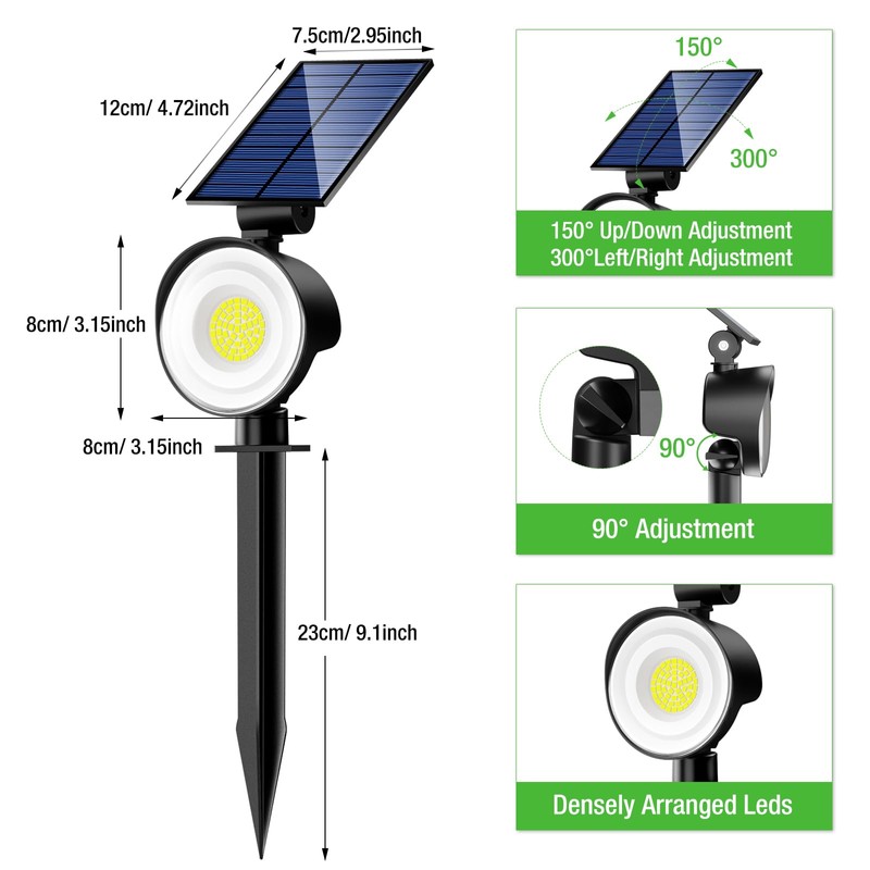 nipify 4 Pack Solar Lights Outdoor Waterproof, 53 LED Solar