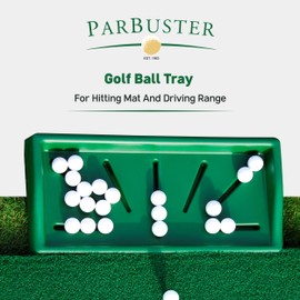 PARBUSTER Golf Ball Tray for Hitting Mat and Driving Range, 144 Balls Capacity, Indoor and Outdoor Practice Training, Commercial Quality, Green
