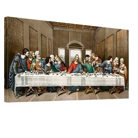 The Last Supper Canvas Wall Art - Leonardo da Vinci Classic Art Reproductions Famous Painting Print Framed Picture for Kitchen Dinning Room Office Hallway Home Decor Gift-20"x40"