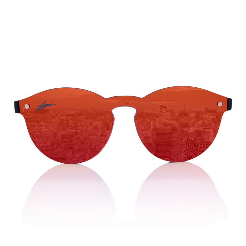 glozzi Women's Sunglasses Polarised UV400 Wood Round with Wooden Temple