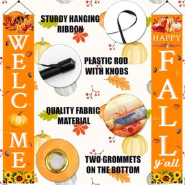 Fall Banner Fall Decor for Home Happy FALL Welcome Hanging Banner Porch Signs for Autumn Harvest Thanksgiving Decorations Outdoor Indoor