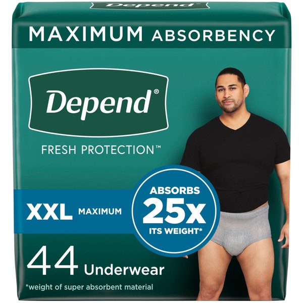 Depend Fresh Protection Adult Incontinence Underwear for Men, Disposable, Maximum,