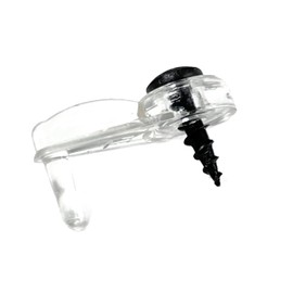 Glass Cabinet Panel Retainer Clips with Screws 25 Clips (Choose Your Offset and Color) by E.H.C. (Clear, 3/16 Inset)