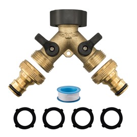 Vancoco Garden Hose Splitter - 2 Way Hose Splitte rwith On/Off Valves, 3/4 inch Garden Hose Connector and Y Splitter, Adapter for Garden Tap, Outdoor Outlet ＆ Spigot